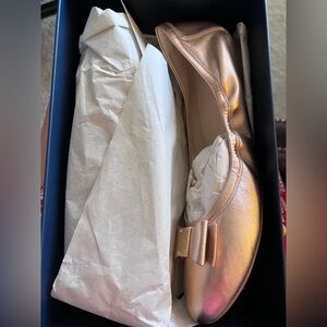 Cole Haan Tali Rose Gold Ballet Flats with Bow—NWT—10.5 B